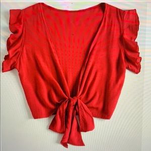 Showpo front tied crop top- S